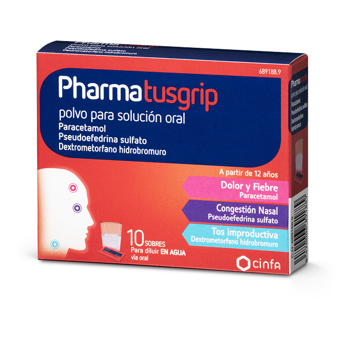Caja producto Pharmatusgrip en sobres